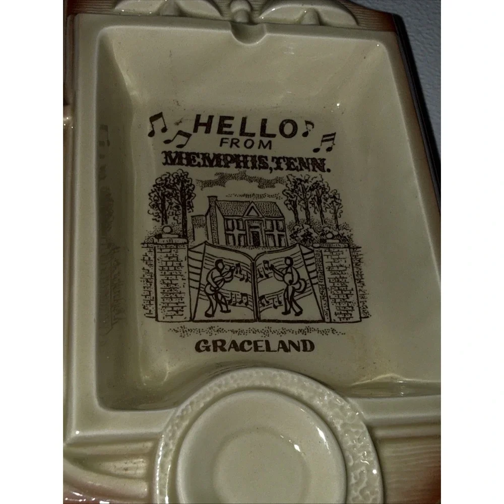 Vintage Hello From Music City USA Nashville Telephone Ceramic Souvenir Ashtray